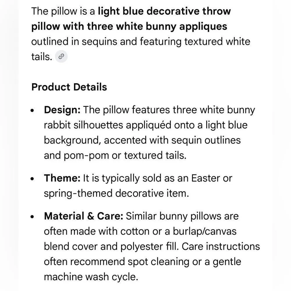 Spring Gatherings Three Bunny Light Blue Textured Seasonal Easter Accent Pillow